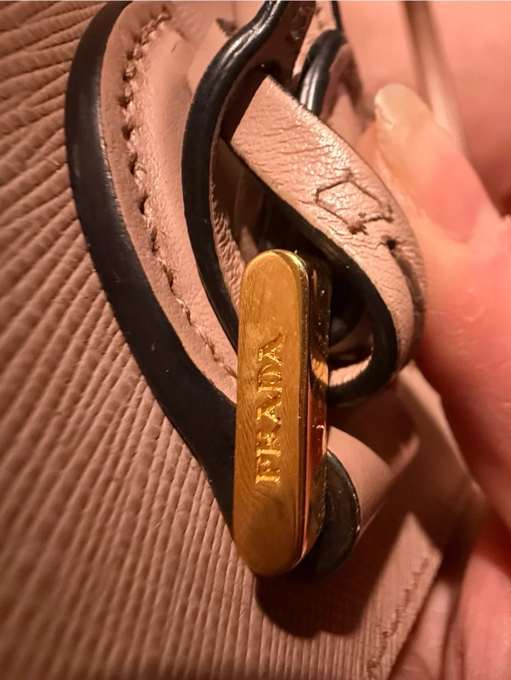 Prada Pale Pink Saffiano Leather Satchel with Gold Logo